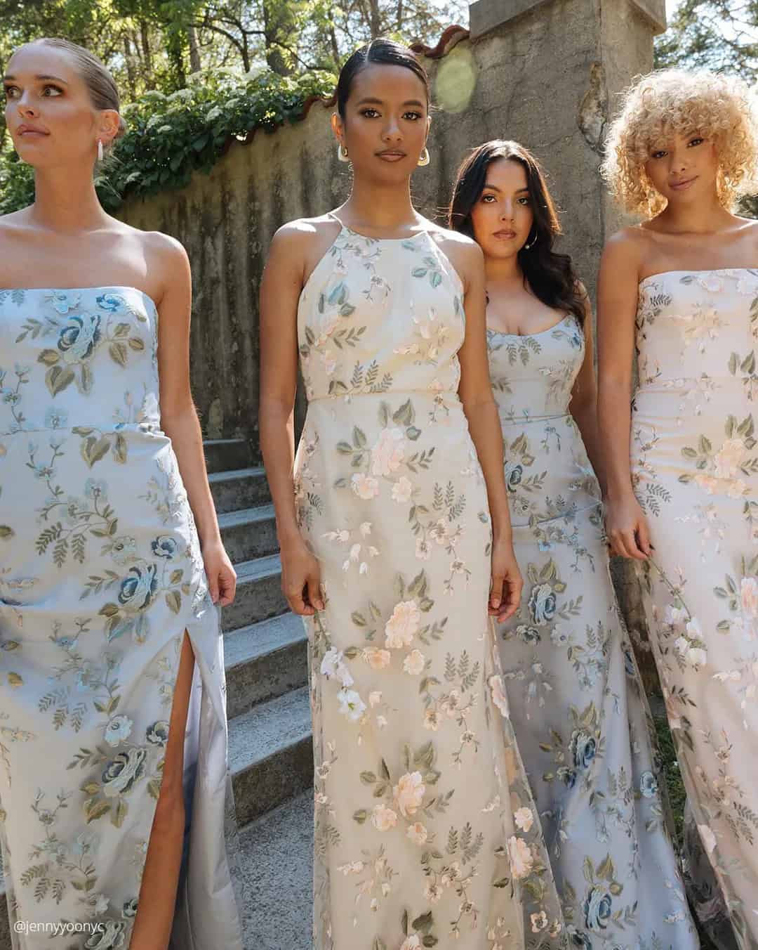 Mixed Floral Bridesmaid Dresses