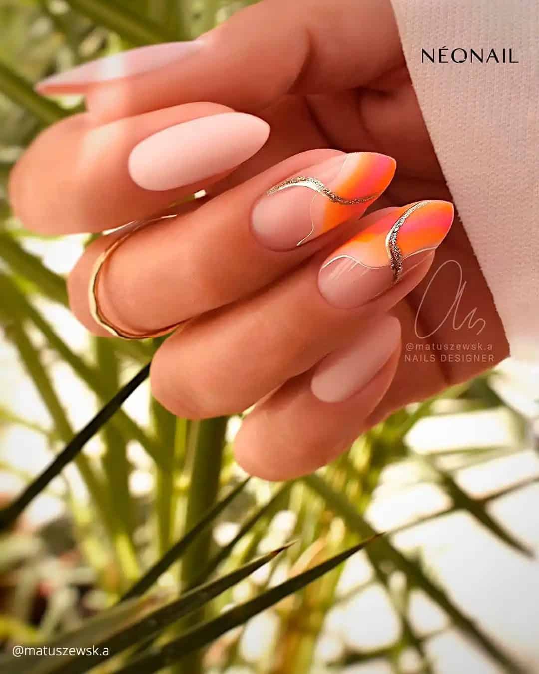 Wedding Nails Indian Ombre