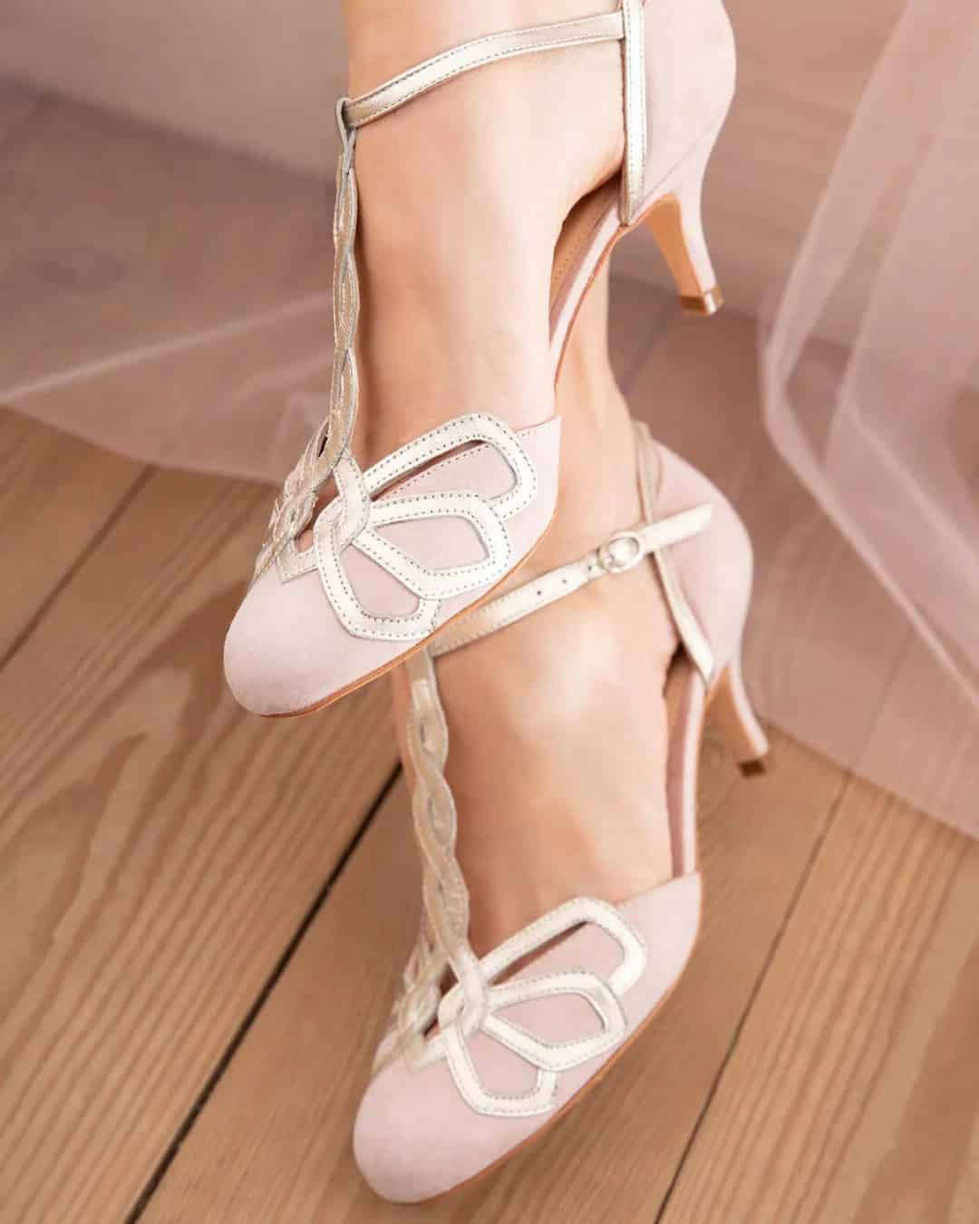 Blush Low Heels for a Bride