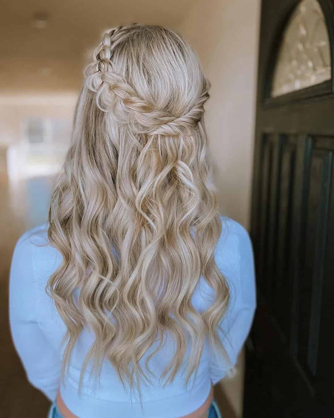 Half-Up With A Waterfall Braid