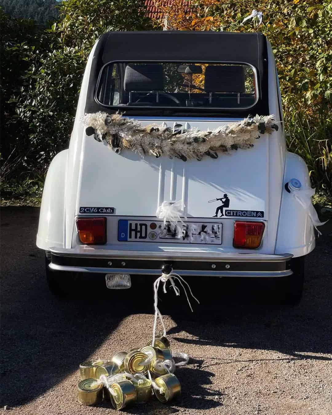 Cheerful Wedding Car Cans