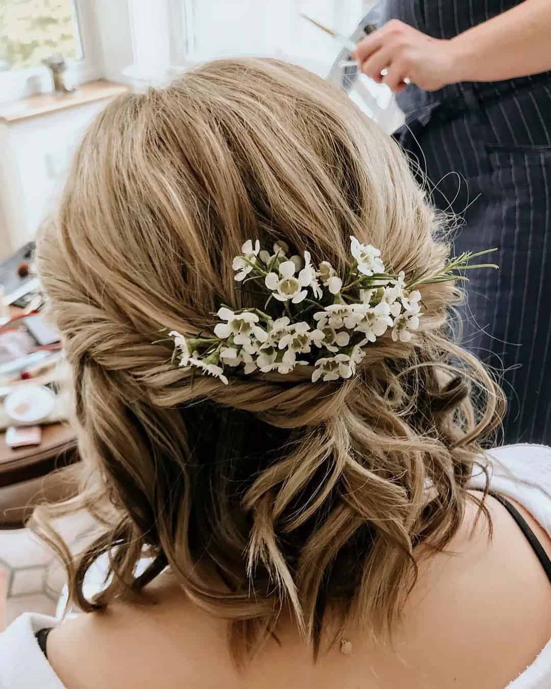 Half Up Wedding Hairstyles For Short Hair