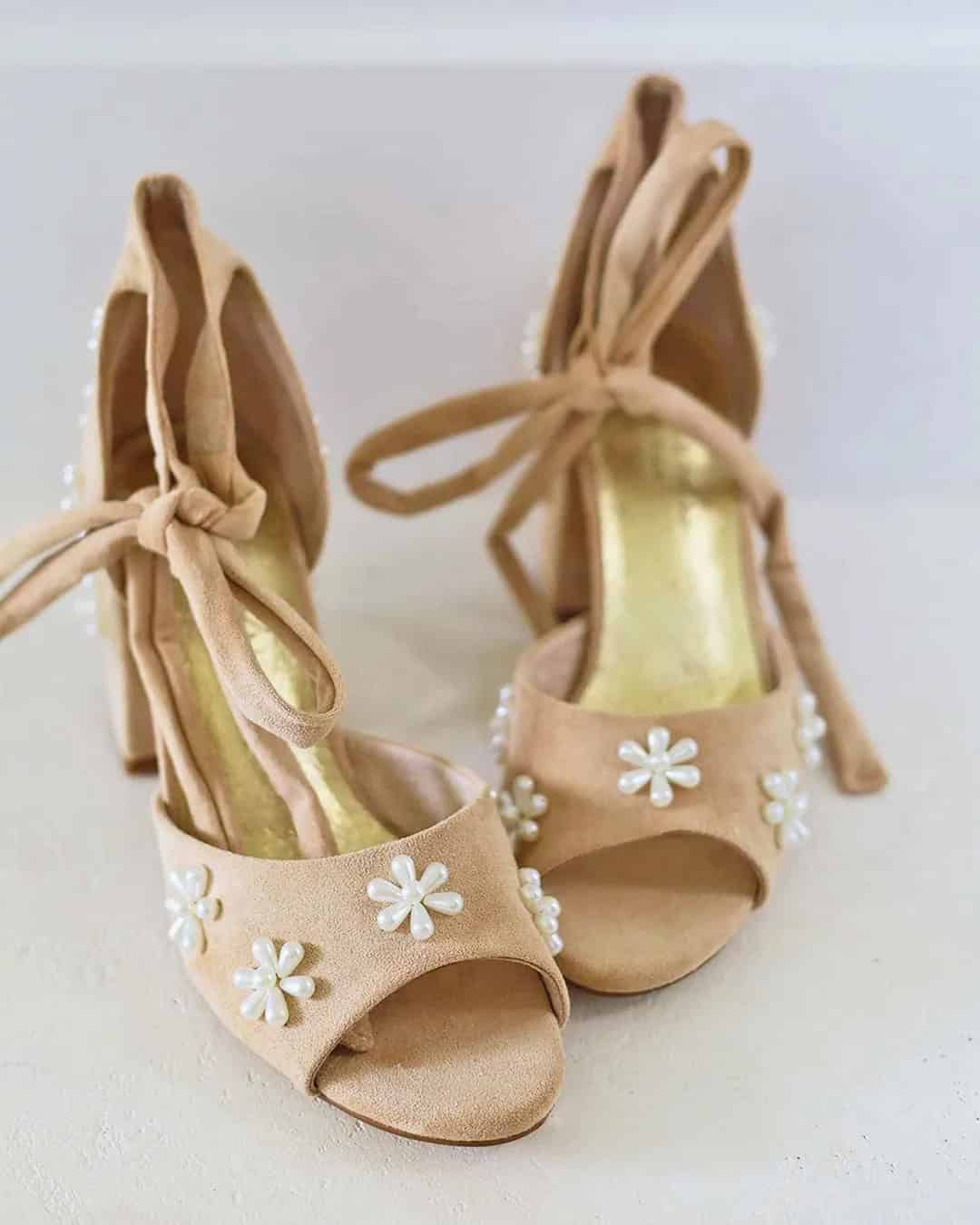 Blush Wedding Shoes Low Heel