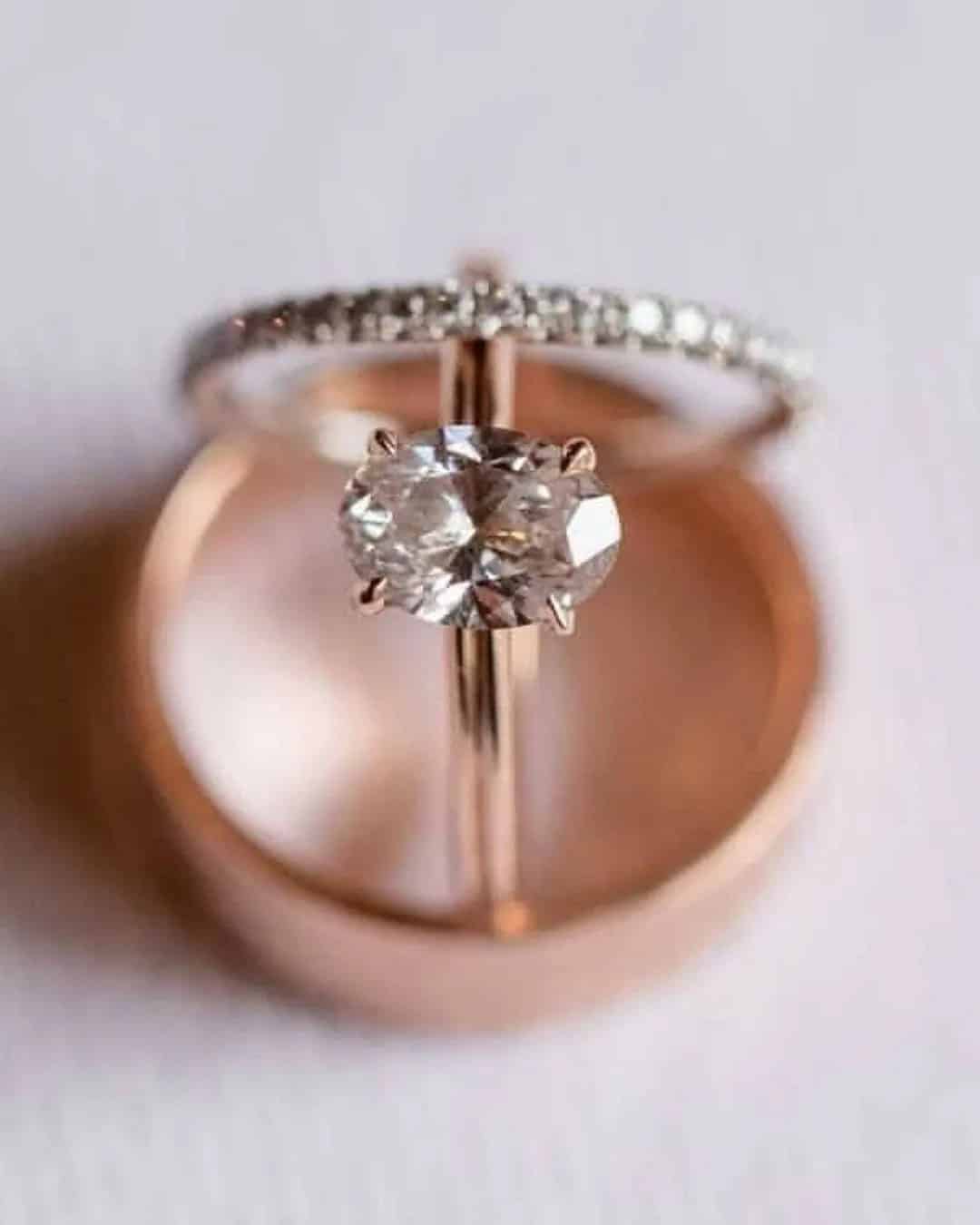 Rose And White Gold Wedding Sets