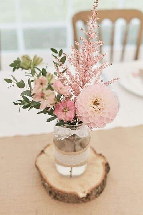 Pink and green bouquet