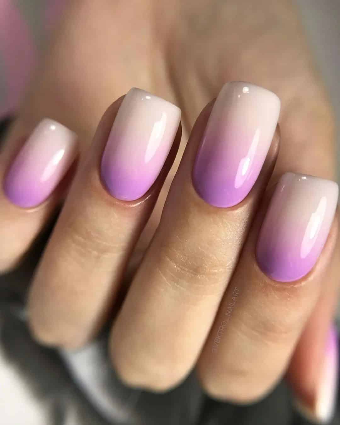 Purple Ombre Wedding Nails