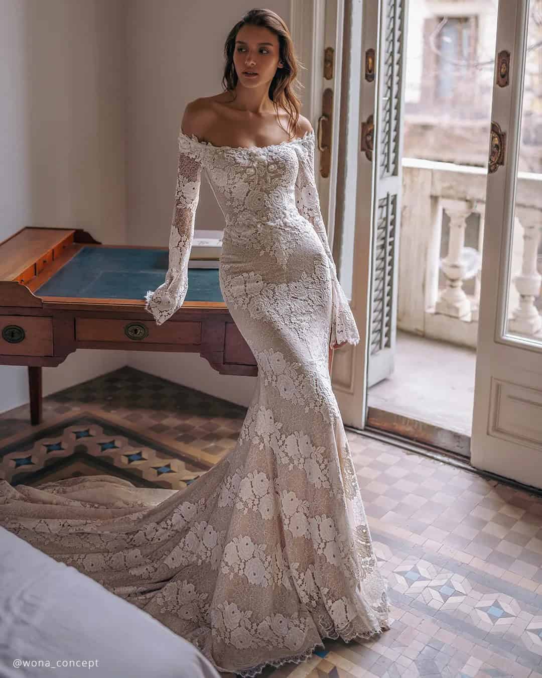 Off The Shoulder Wedding Dresses For Sensual Bridal Look