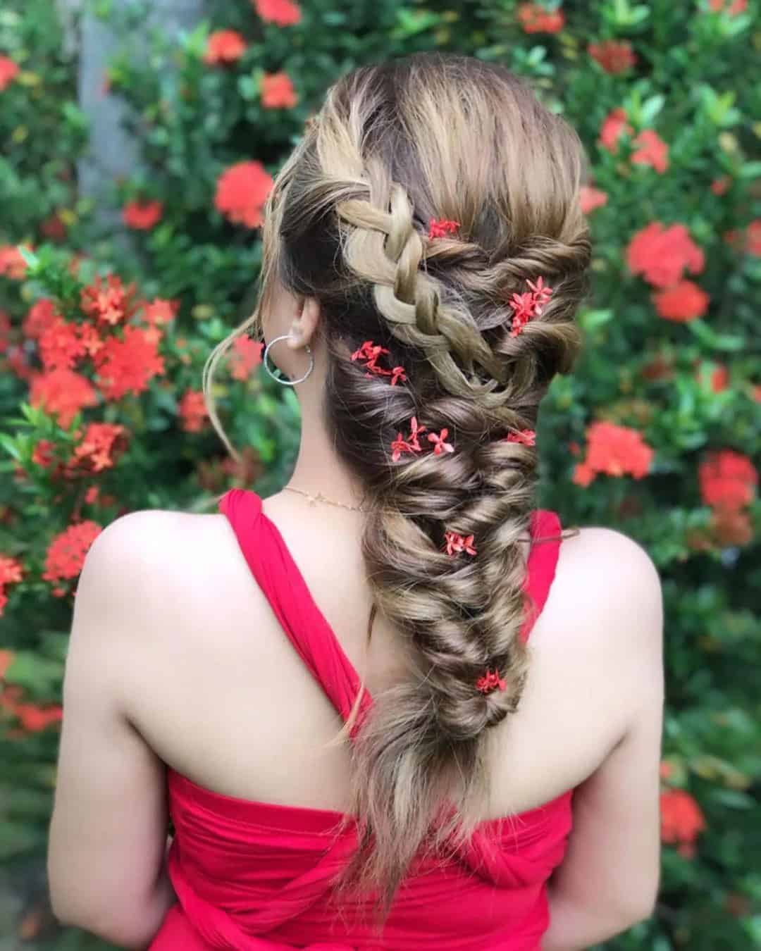 Braided Wedding Hairstyles With Flowers