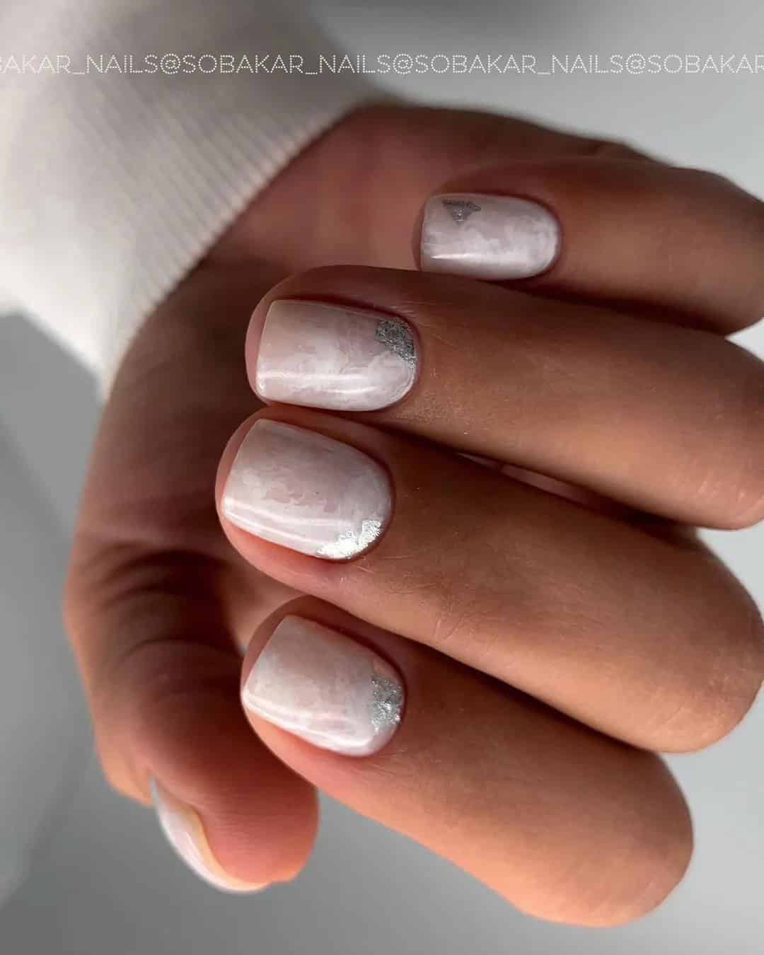 Marble Bridal Nails