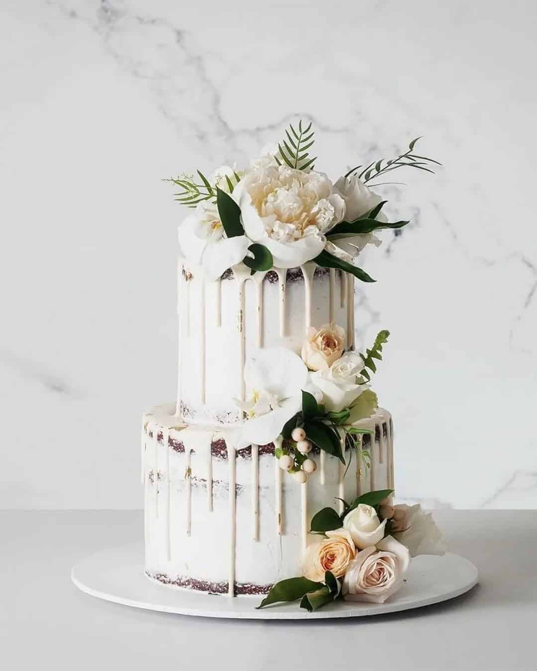 Wedding Cakes with Buttercream and Flowers