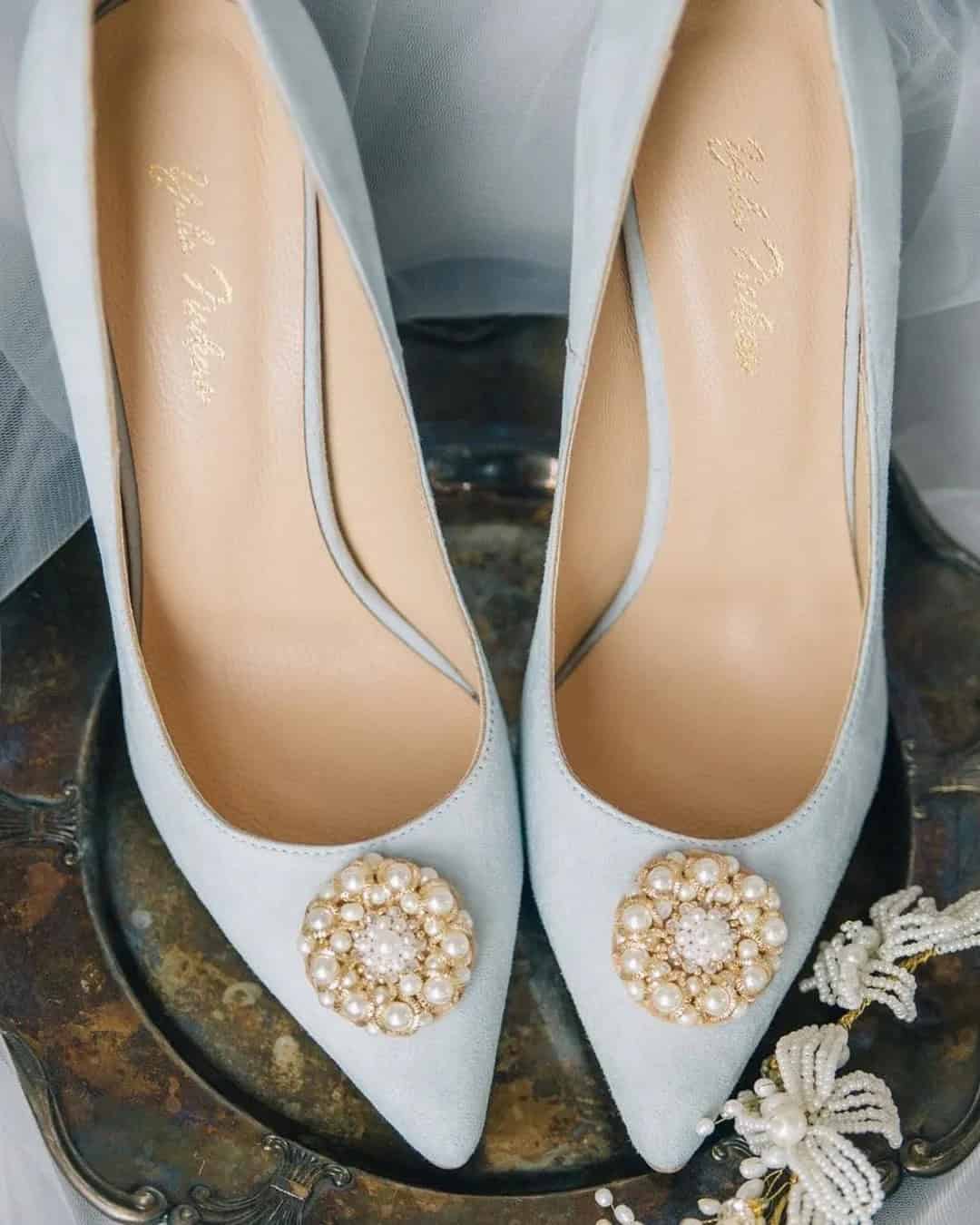 Blue Vintage Wedding Shoes