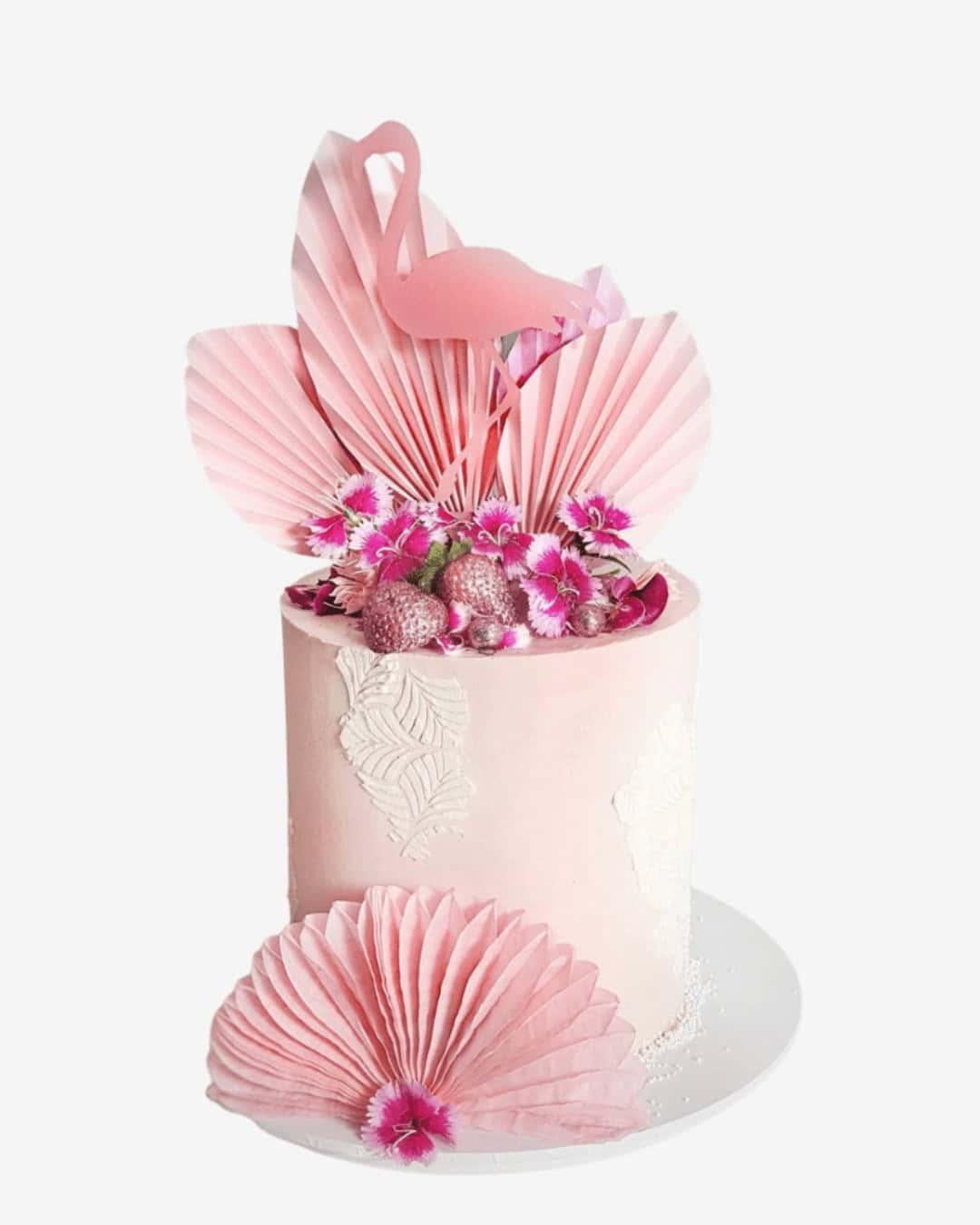 Tropical Wedding Cakes With Flamingo