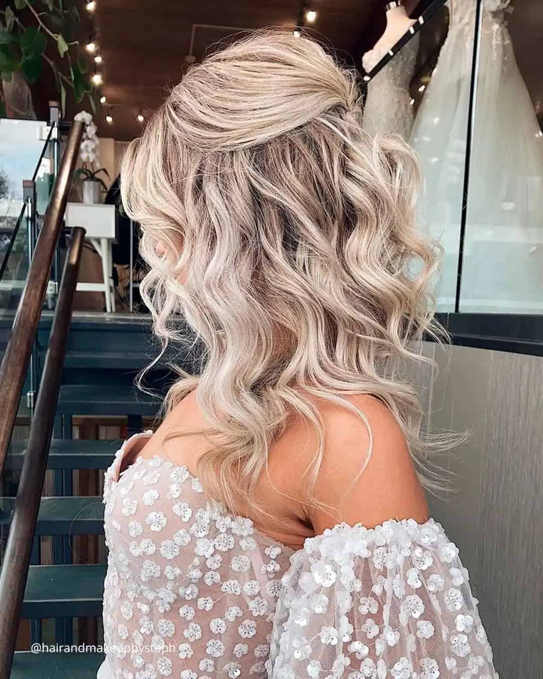 Curly Wedding Hairstyles For Medium-Length Hair