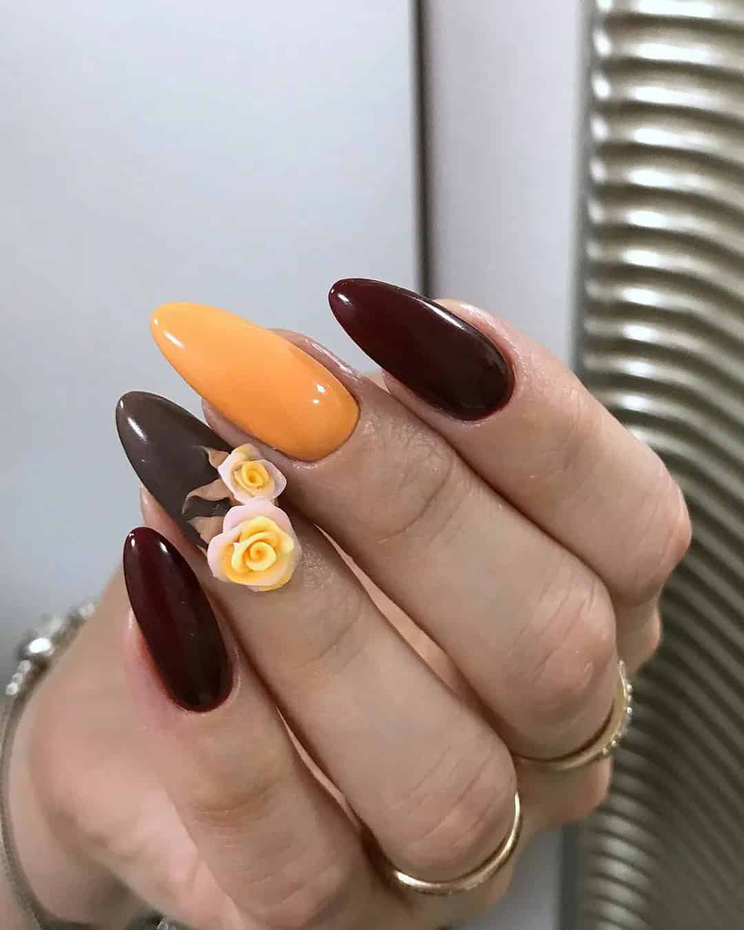 Acrylic Fall Wedding Nails