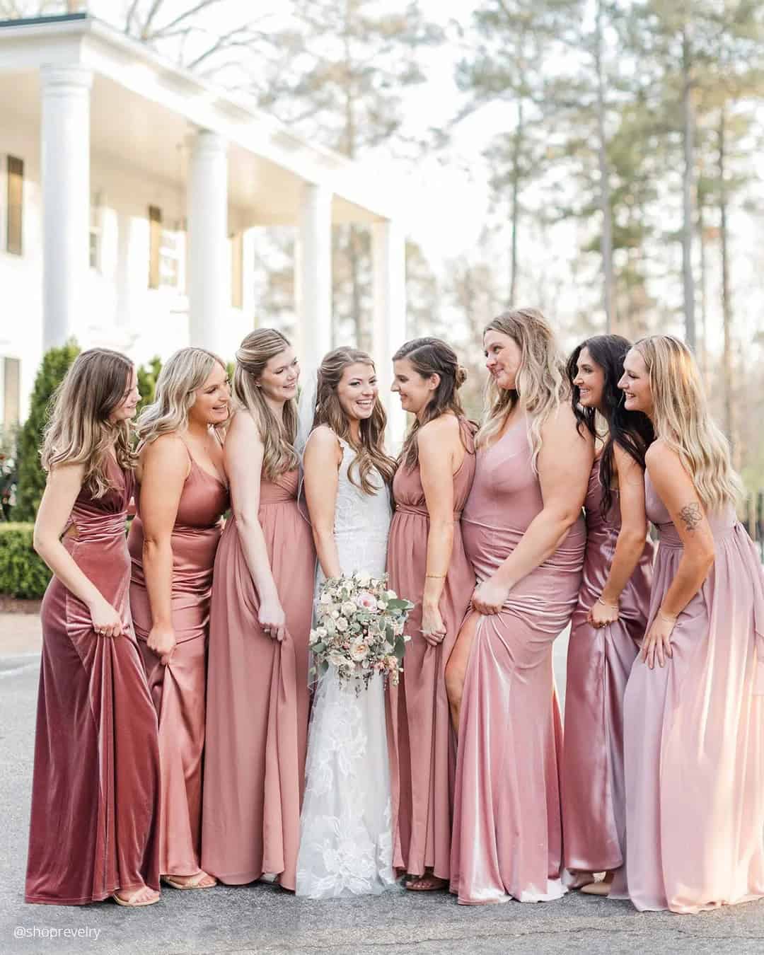 Dusty Blush Colored Bridesmaid Dresses