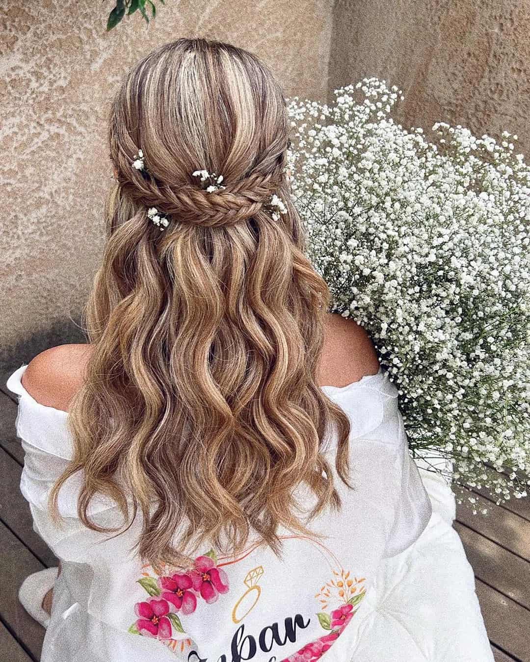 Half Up Half Down Beach Wedding Hairstyles