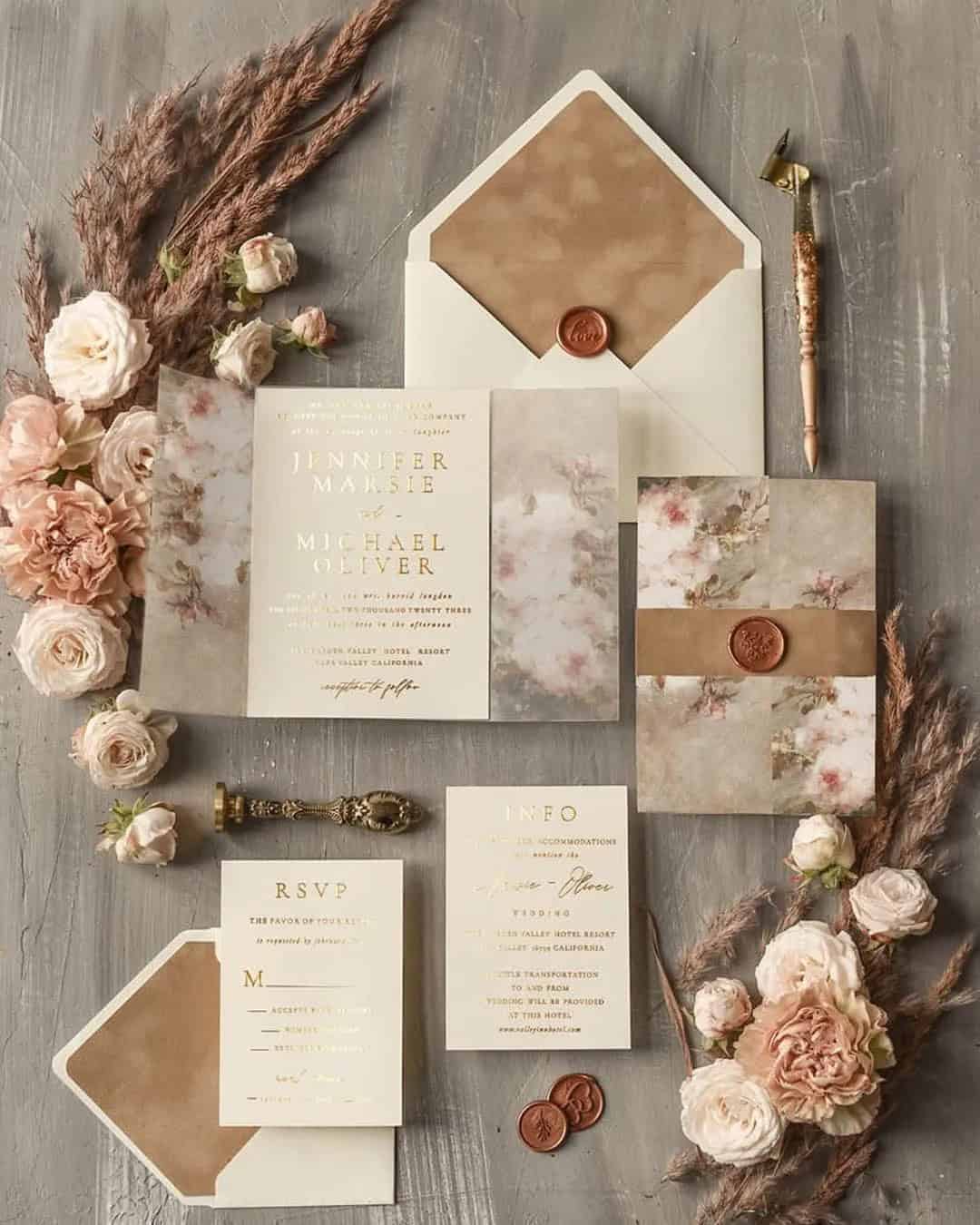 Fall Wedding Invitation Packages