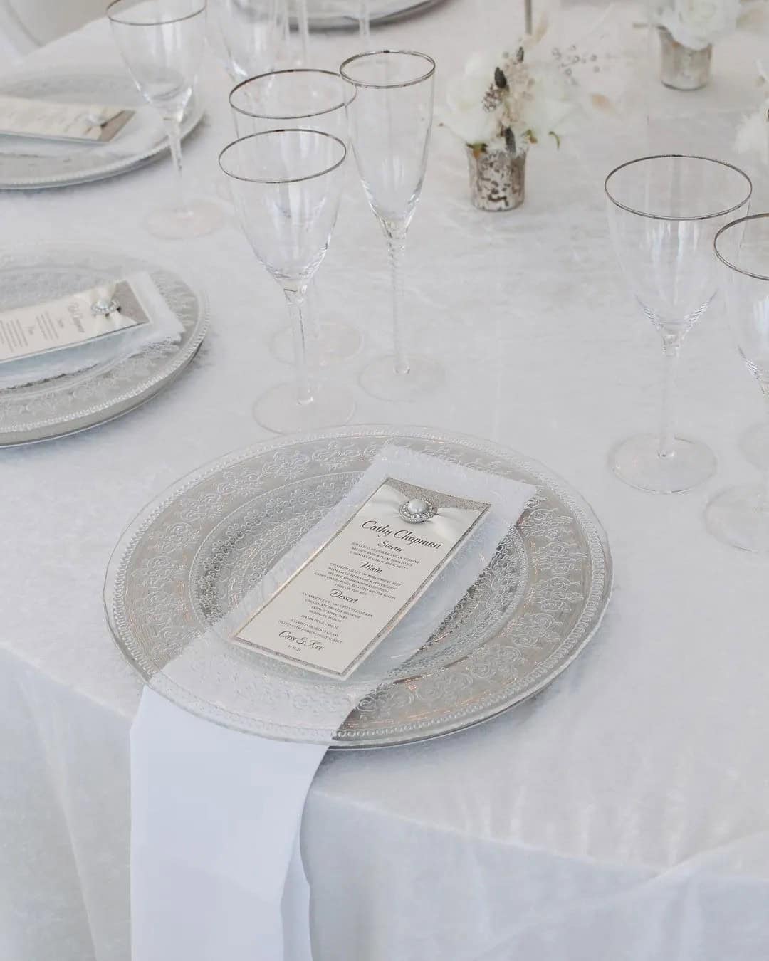 White and Silver Wedding Decor