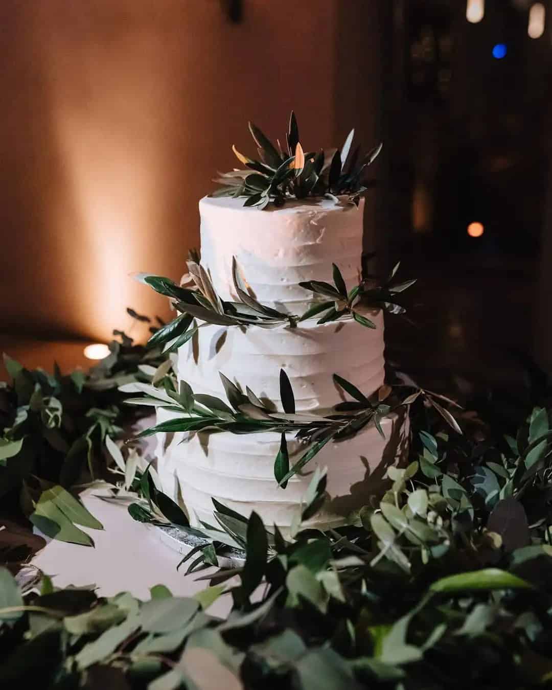 Wedding Cake Decor with Greenery