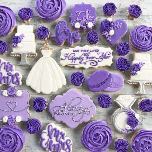 18 Pretty Purple Wedding Cookies