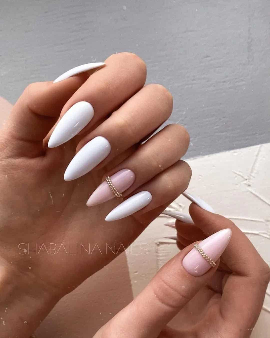 Stiletto Nails In White