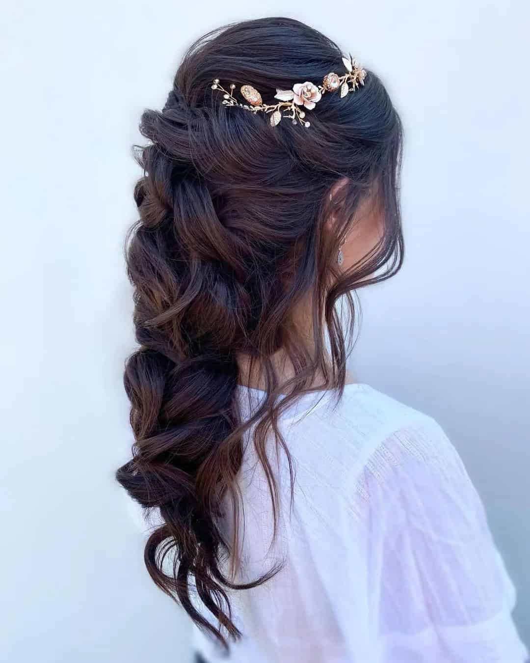 Bridal Half Up Half Down With Headband