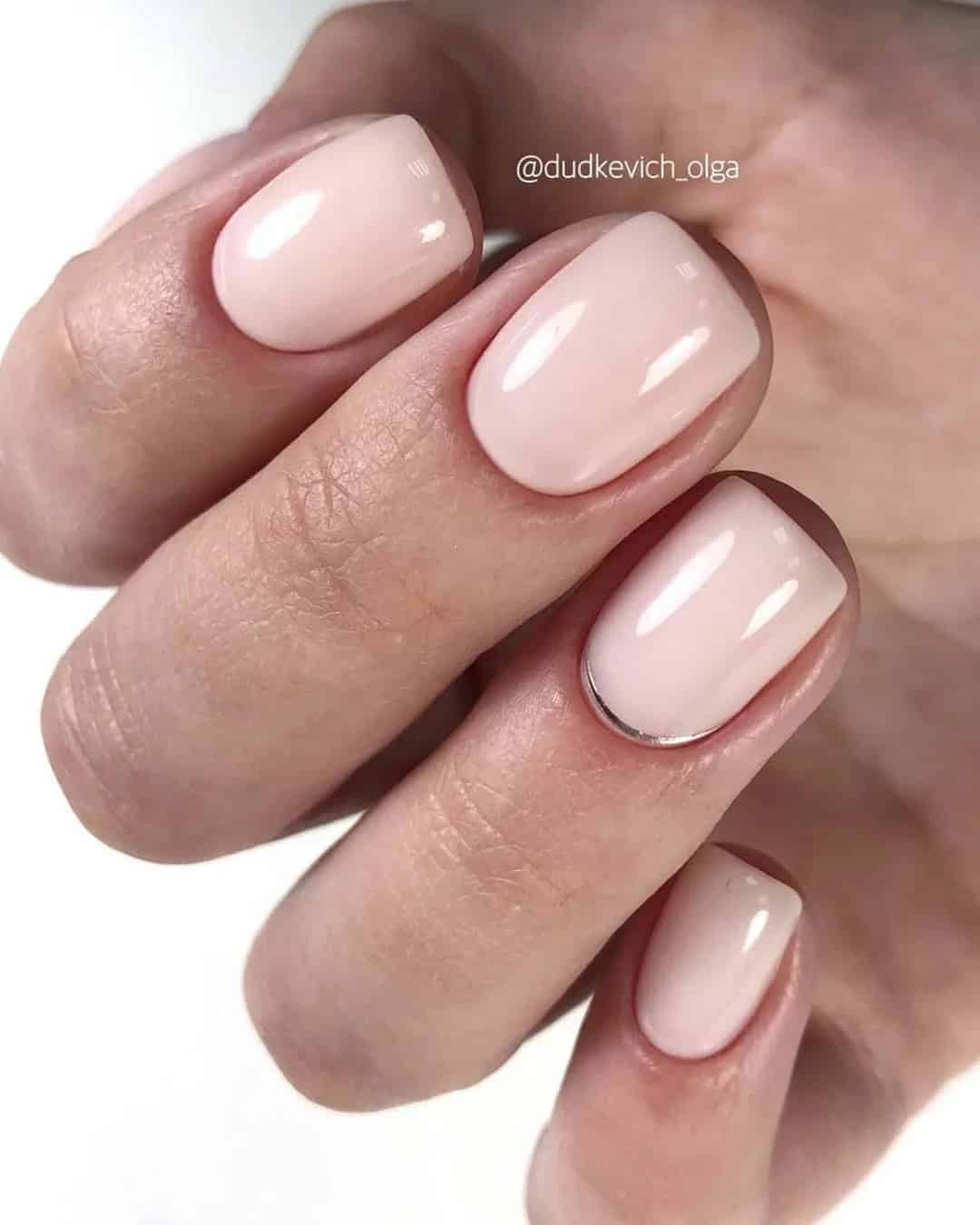 Simple Short Wedding Nails