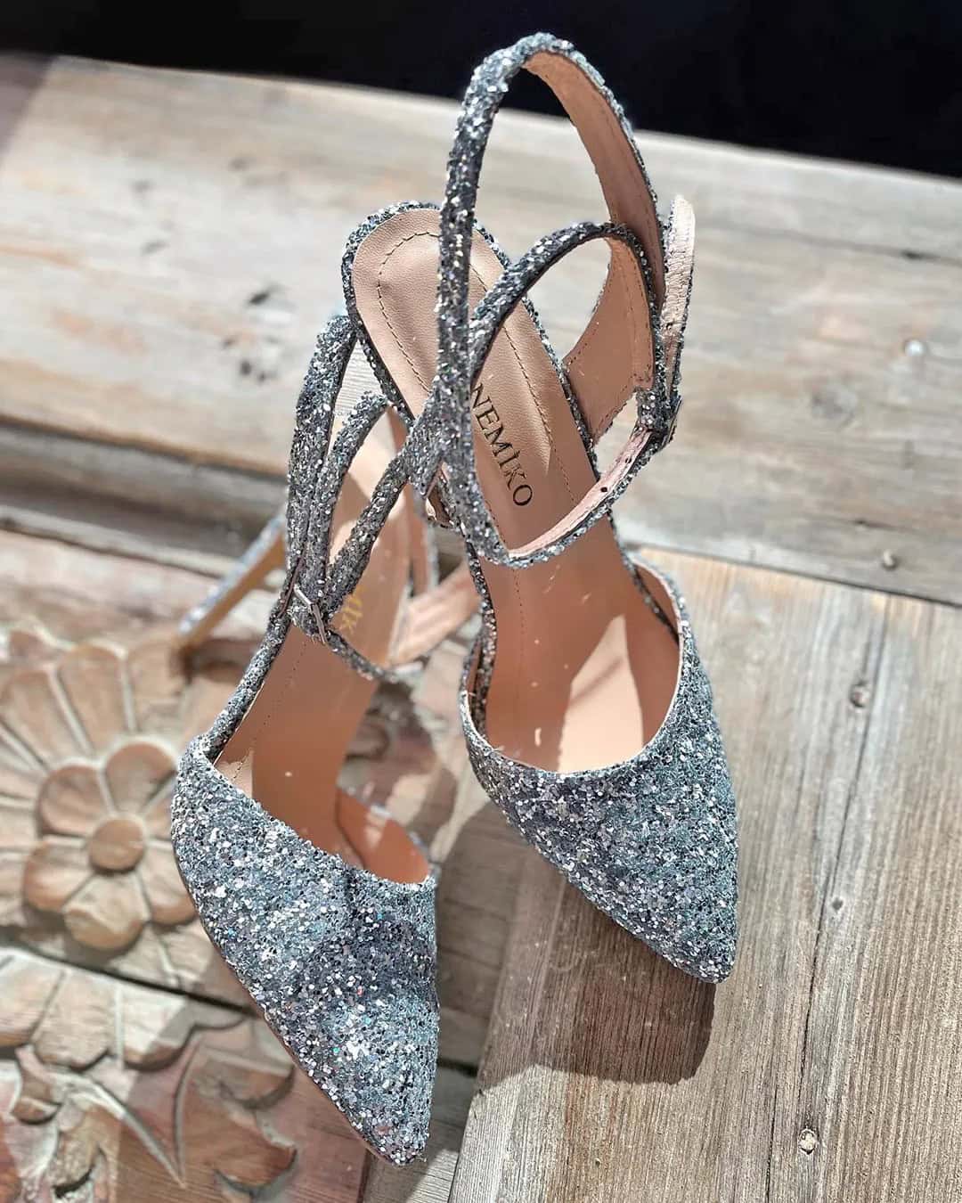 Silver Sparkly Shoes For Wedding