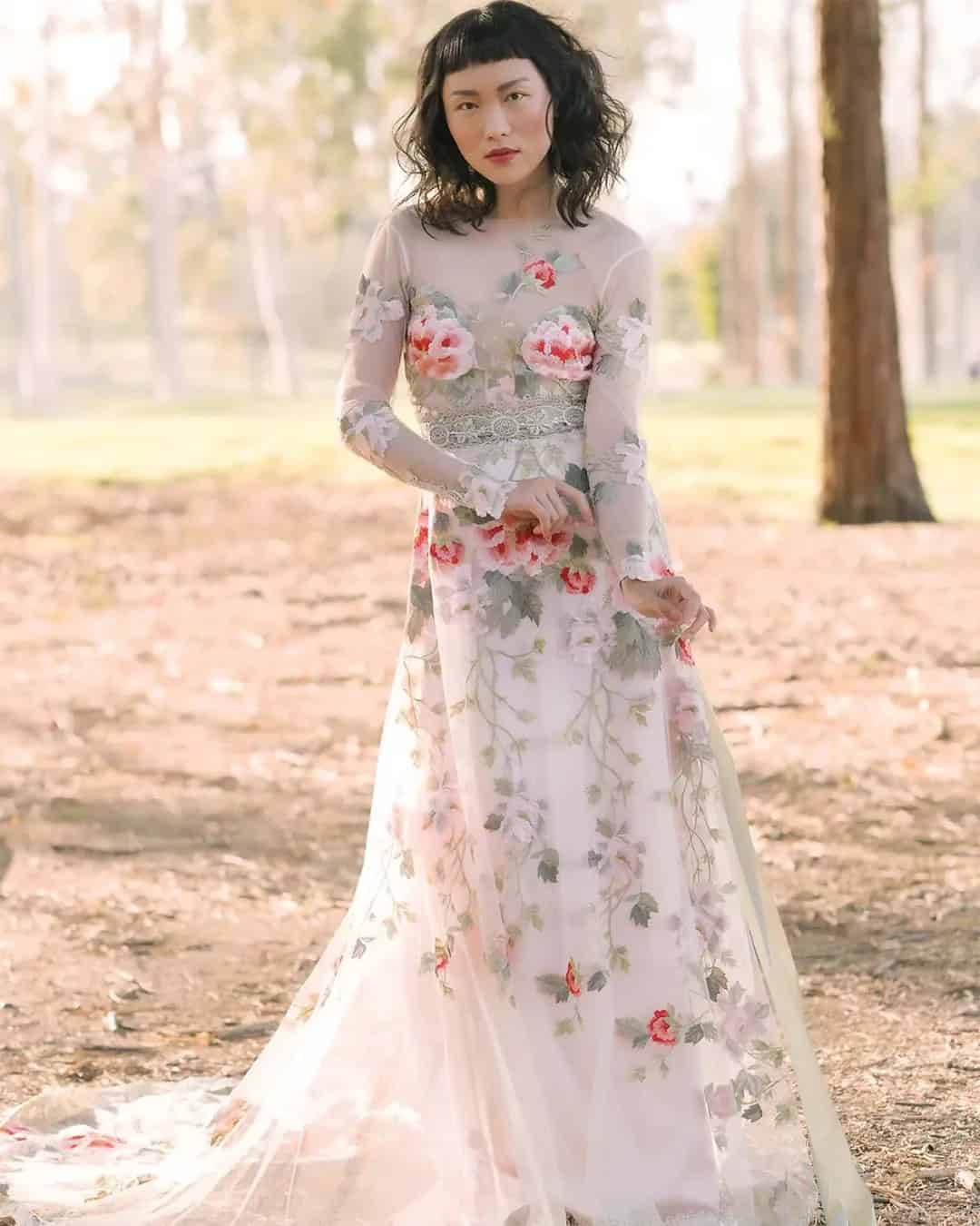 White Embroidered Gown