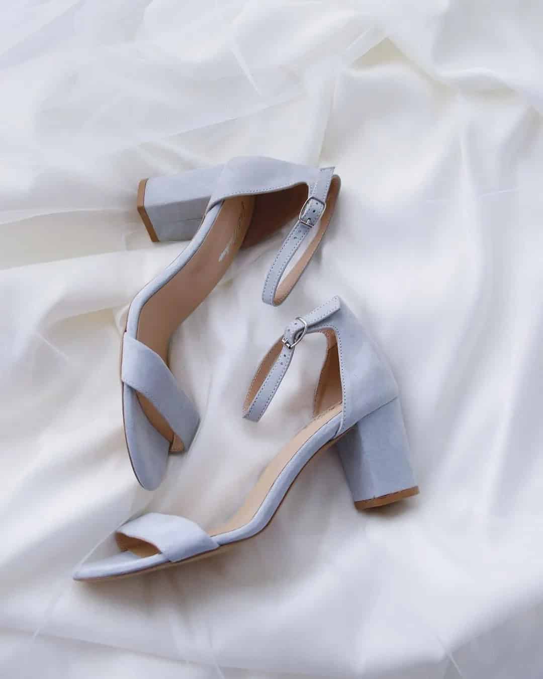 Blue Wedding Shoes Low Heels