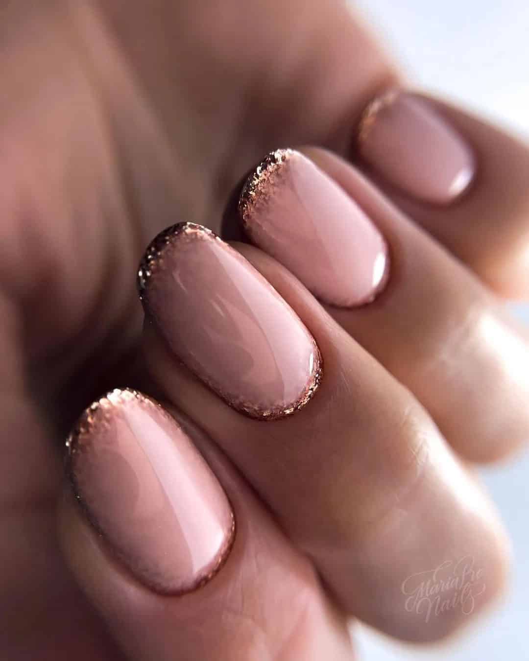 Elegant Champagne Nails