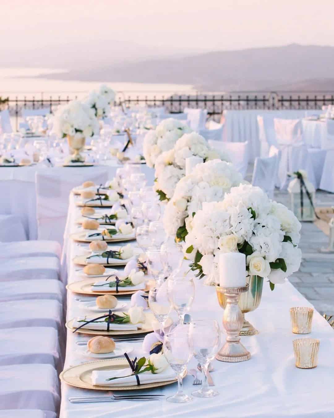 White Wedding Reception Décor