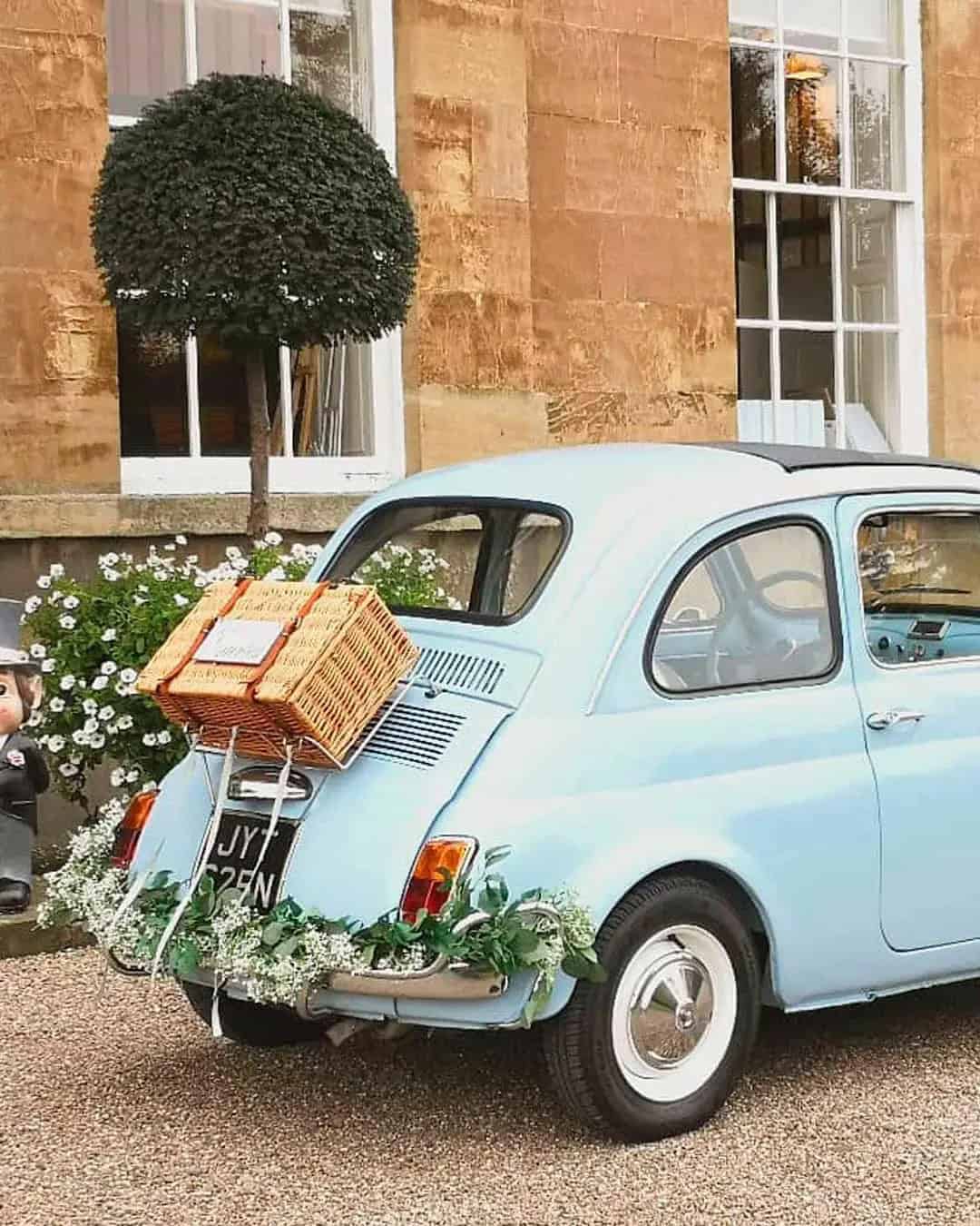 Unique Back of Car Wedding Decor