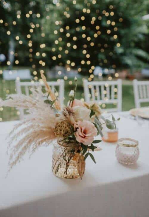 Pampas grass and wildflowers