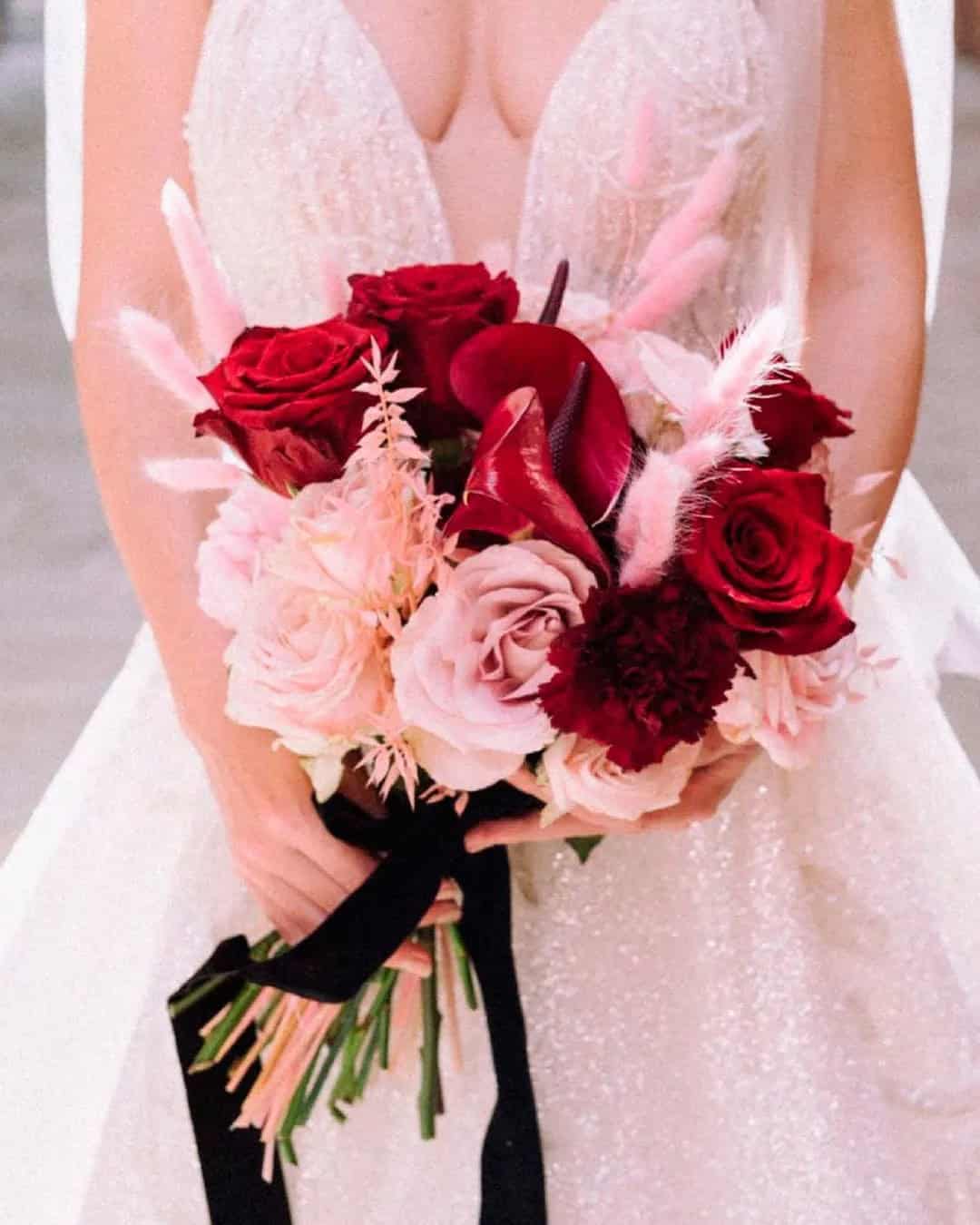 Red and Black Wedding Bouquets