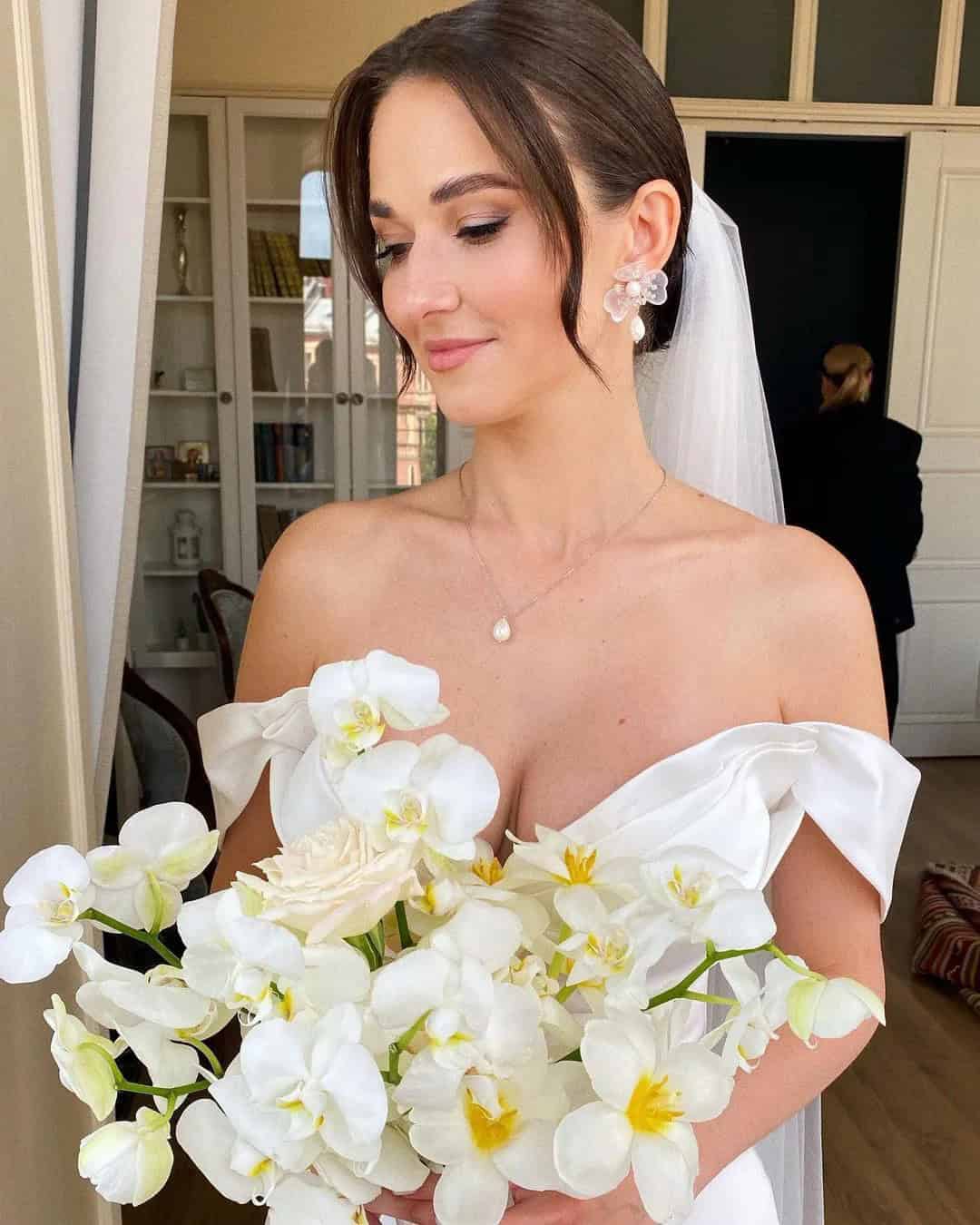 Low Bun Wedding Hair with a Veil