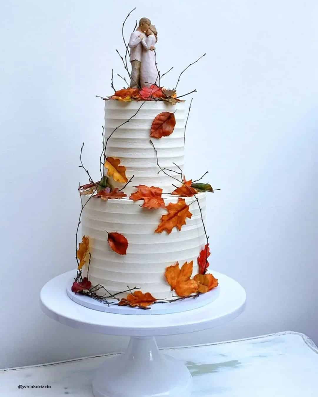 2-tier Fall Wedding Cakes