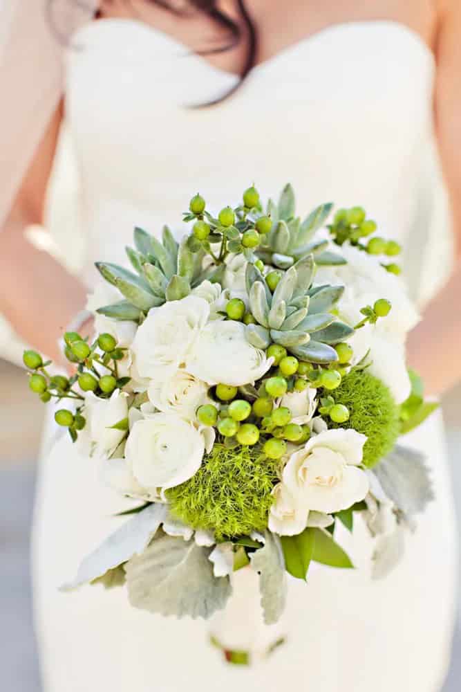 Greenery Wedding Bouquets With White Accent