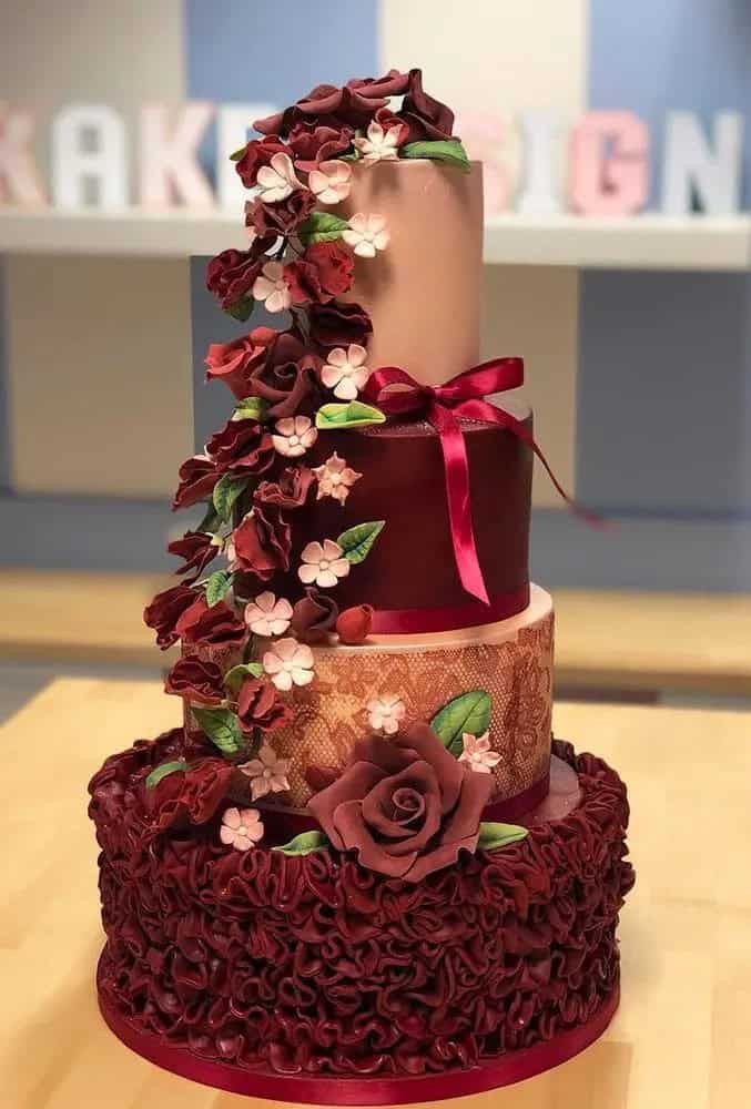 Burgundy Wedding Cakes