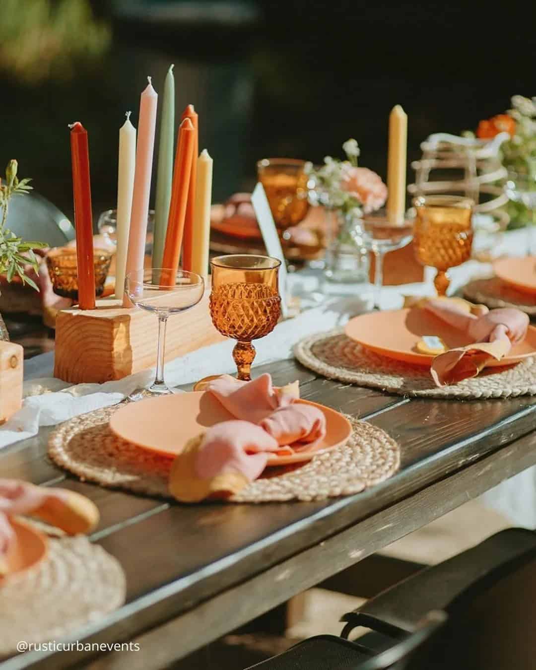 Cream, Moss Green, and Burnt Orange Wedding Colors Combination