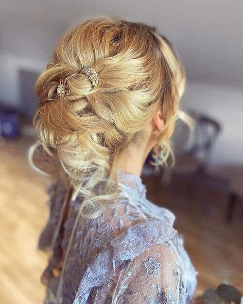 22 Elegant Braided Half Updo with Bejewelled Hairpin