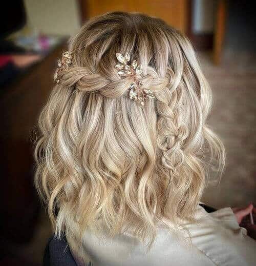 Waterfall Braid on Loose Beach Curls