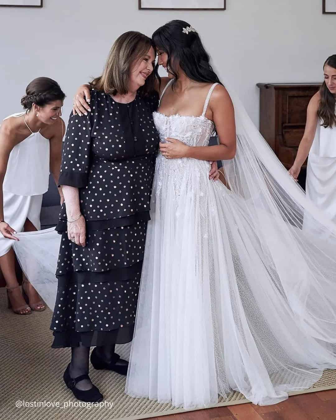 Bride with parents, individually and together