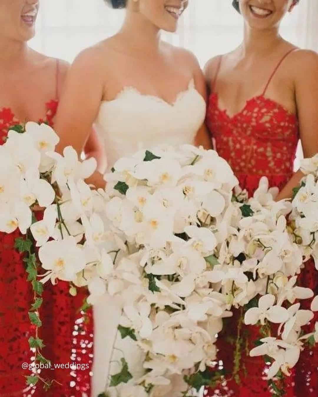 Red And White Bridesmaid Dresses Ideas