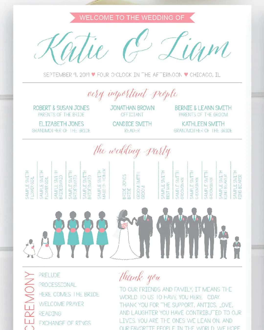 Funny Wedding Program Templates