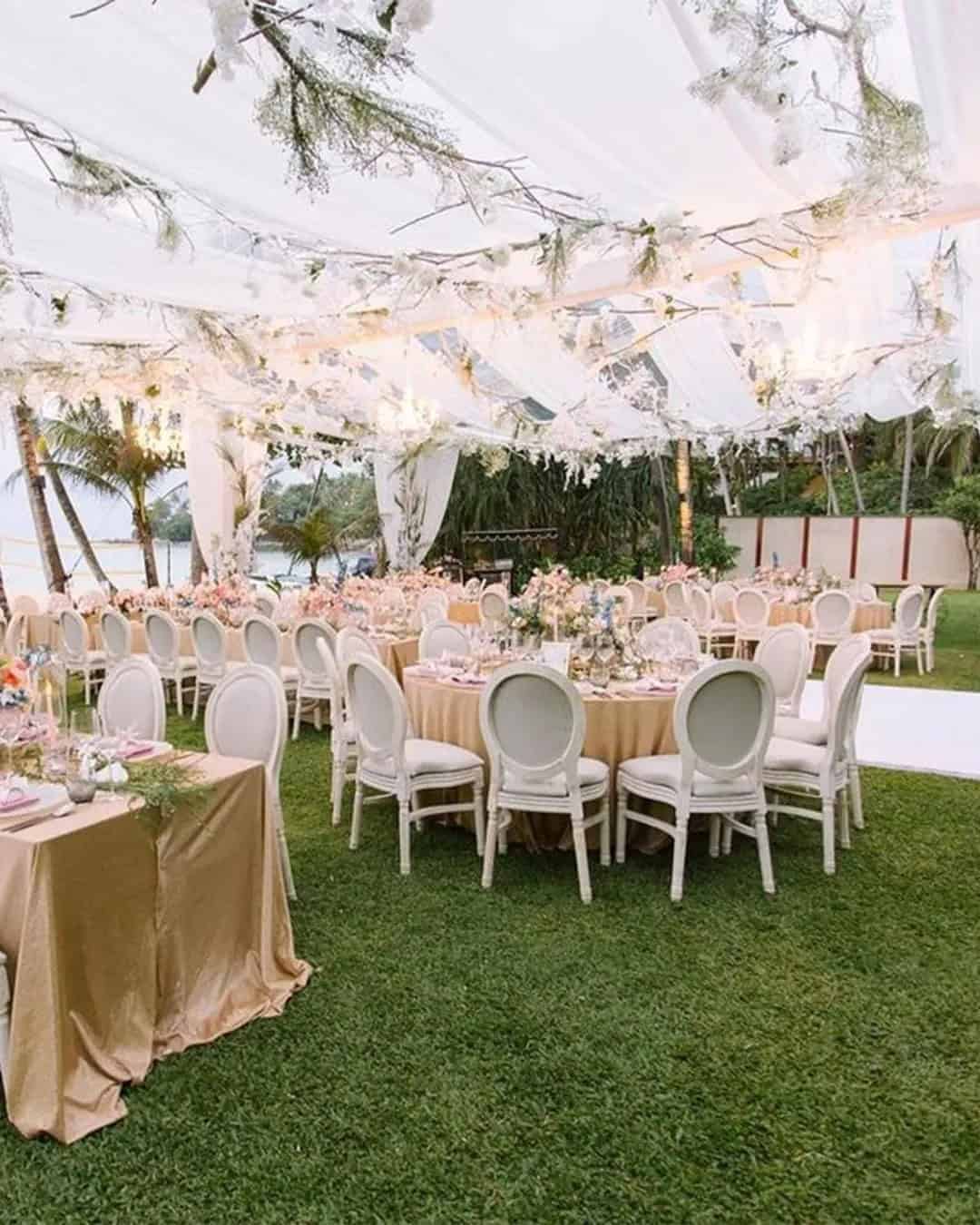 White Tent Ideas With Greenery