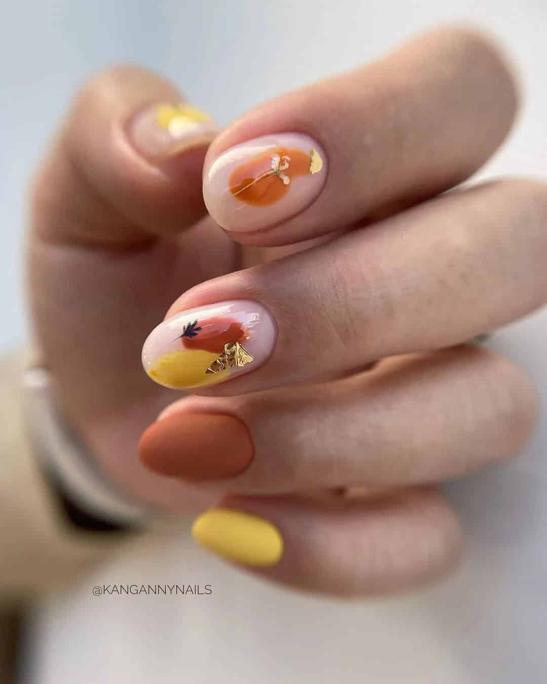 Autumn Designs On Wedding Nails