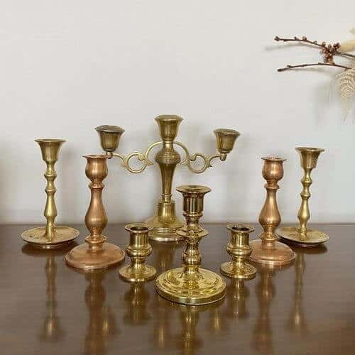 11 Vintage Brass Candelabras