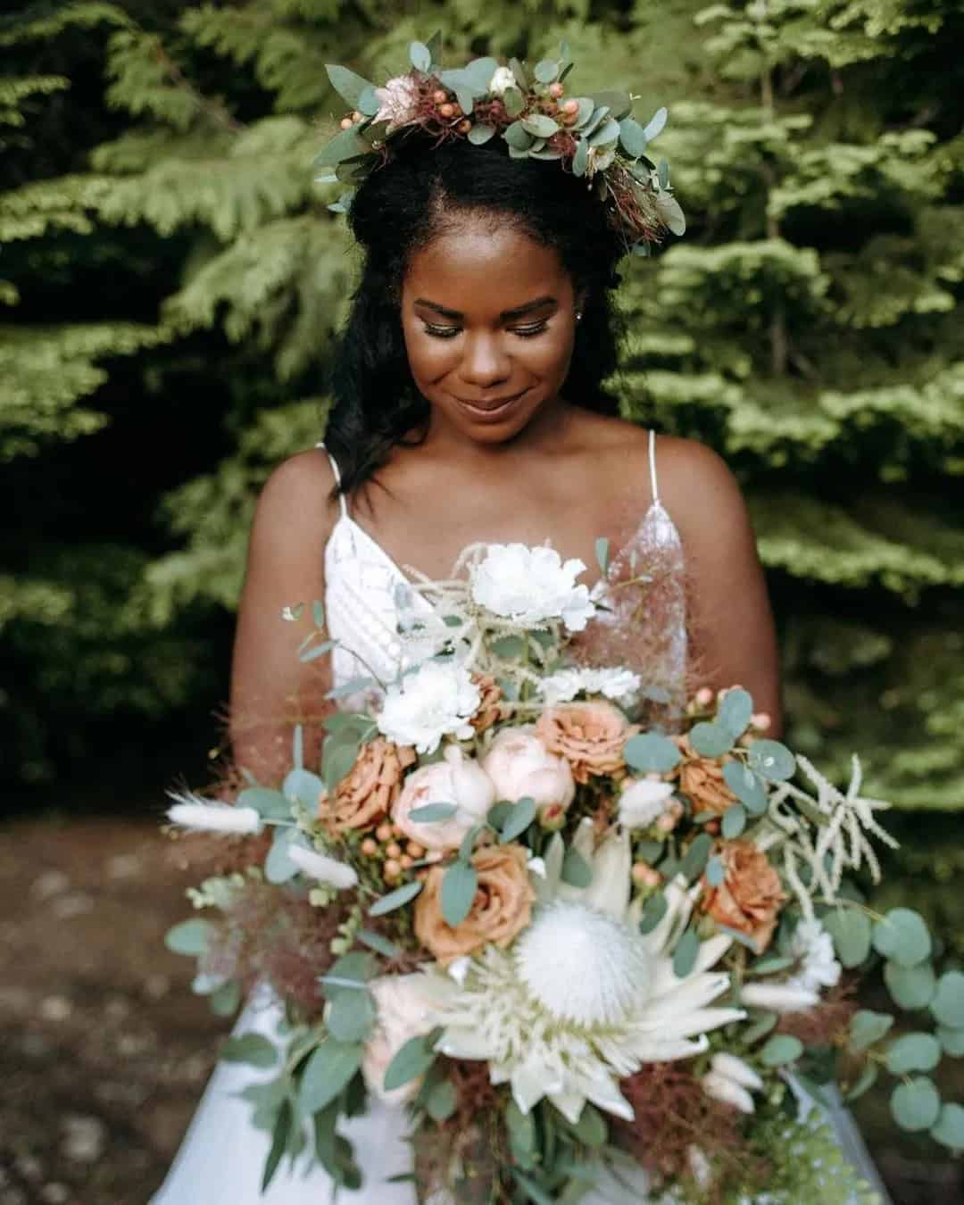 Cascading Wedding Flower Bouquets with Greenery