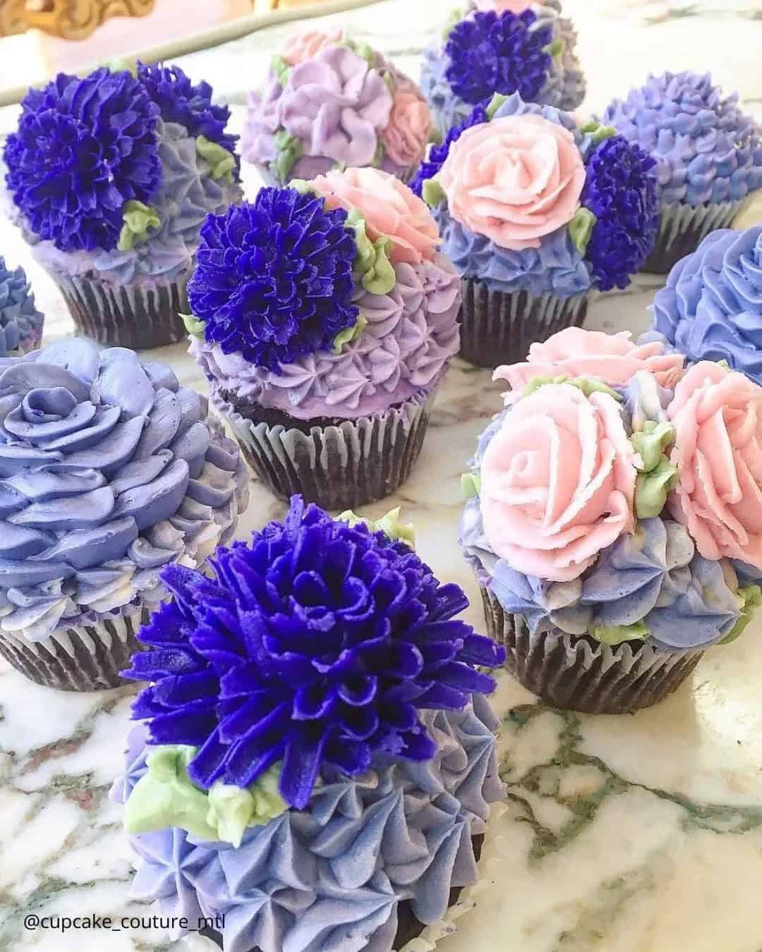 Royal Blue Wedding Cupcakes